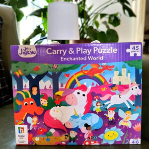 45 piece girls carry and play puzzle colorful large pieces box with handle